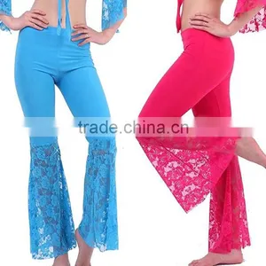 Top Selling Chic Pants Dance Costume Milk Silk Sexy Lace Fishtail Bell Bottom Pants For Belly Dance Slip thumbnail-1