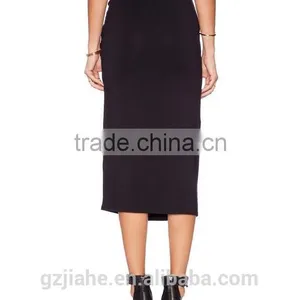 Elegant Lady Sexy Pencil Skirt Fold on Waist Fashion Midi Skirt Side Split Cut Out Slim Women Skirt thumbnail-4