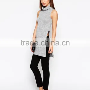 Latest Arrival Petite Cowl Neck Longline Hem Tunic With Side Split thumbnail-1