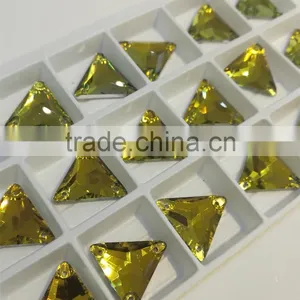 Triangel Shape Flat Back Sew on Crystal Stones Glass Loose Beads for Jewelry Making thumbnail-2