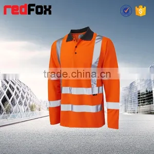 Safety T-shirt Blue Short-sleeved Sport Warning Security T-shirt Stripe Polo T-shirt thumbnail-6