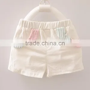 Bulk Sale!Children Clothes Pure White Wild Ruffle Shorts Bowknot Decoration Two Trousers Pockets Wholesale thumbnail-4