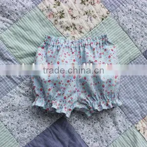Wholesale Children's Clothing Blank Jogger Pants Baby Soft Ruffle Bloomers Girl Floral Patterns Short thumbnail-2