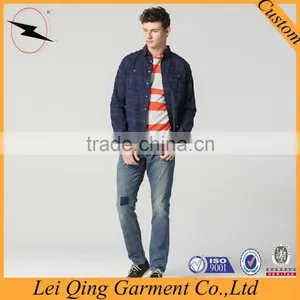 New Design Fashion Denim Jackets Men, Slim Fit Custom Blue Man Jean Jacket Wholesale thumbnail-3