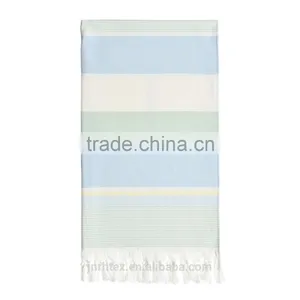 Stripe 100% Cotton Beach Towel With Tassel Made in China thumbnail-2
