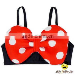 Kids Cute Cartoon Character Strap Mouse Little Girl Flash Bow Separable Little Girl Swimwear Beach Clothes thumbnail-1