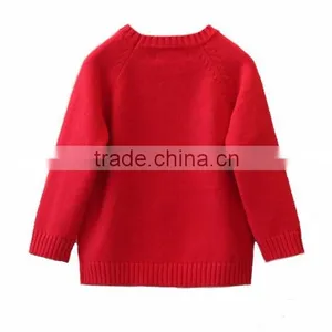 Popular Deer Deisgn Red Christmas Sweater Custom Knitting Patterns Christmas Pullover thumbnail-2