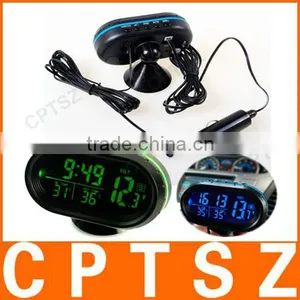 Indoor and Outdoor Temperature Car Digital LCD Monitor Thermometer Clock thumbnail-1