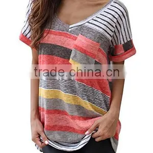 Women's V-neck Casual Short Sleeve T-shirt Blouse Tees Tops thumbnail-6