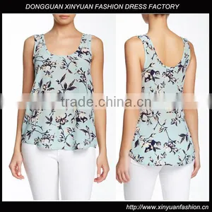 New Arrival Designer Casual Floral Tight Silk Tank Top thumbnail-1