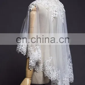 Lace Trim Wedding Veils 2017 Short Black Bridal Veil Wedding Accessories thumbnail-3