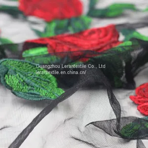 2017 Hot Selling Flower Pattern Patch Embroidered Mesh Fabric for Women thumbnail-3