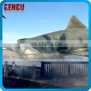 Animal Theme Park High Quality Simulation Rubber White Shark Model thumbnail-1