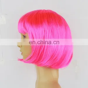 Party Make up Short Pink Bob Hair Wig thumbnail-2