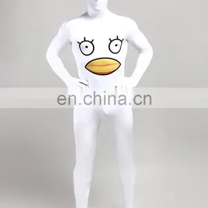 Unisex Adult White Morph Suits Duck Chicken Print Cosplay Party Costume thumbnail-5