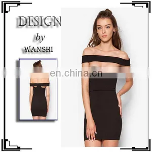 Bodycon Women Clothing Sexy Dress off Shoulder Strapless Fashion Black Dress thumbnail-1