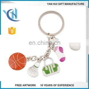 Fancy Cheap Colorful Fashion Metal Pendant Decoration Keychain With Key Ring thumbnail-4