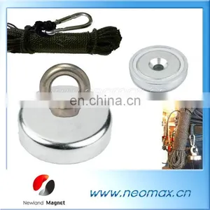 200 Lbs River Fishing Recovery Magnet M10 Eyebolt Fishing Magnet thumbnail-1
