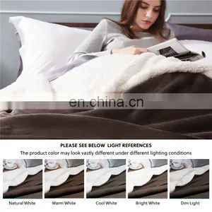 Cheap Brown 100% Superfine Fiber Fleece Sherpa Blanket For Sale thumbnail-3