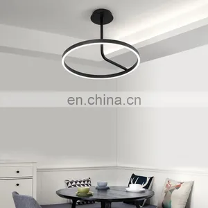 Bedroom Lamp Nordic Minimalist Modern Dining Room Lamp Minimalist Personality Master Bedroom Room Line Led Ceiling Lamp thumbnail-2