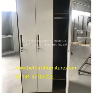 Staff 3 Door Steel Locker H1850XW900XD400mm Metal Furniture Wardrobe Storage Cabinet thumbnail-3