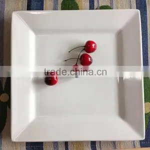 White Glazed Square Ceramic Plate thumbnail-1