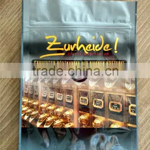 Laminated Plastic Custom Printed Metalized Stand up Coffee Pouch With Zipper thumbnail-3