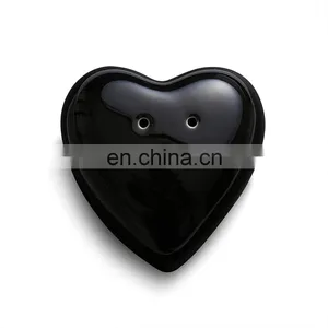 Black Heart Shaped Wedding Ceramic Salt Container and Pepper Shakers Holder Set Herb & Spice Tools thumbnail-5