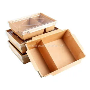 Disposable Paper Lunch Box Large Eco Friendly Takeaway Food Packaging thumbnail-1