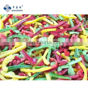 Sinocharm BRC A Approved Frozen Blend Bell Pepper Mix IQF Tri-Color Pepper thumbnail-1