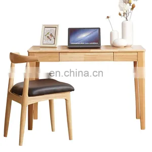 Nordic Learning Furniture Writing Solid Wooden Mini Study Table Simple Small Home Modern Laptop Computer Desk With Storage thumbnail-1
