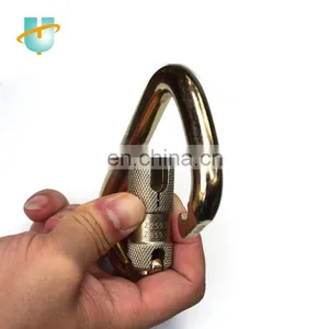 Auto Lock Carabiner D Type Safety Carabiner Snap Hook Spring Hook Plated Black Coated thumbnail-3