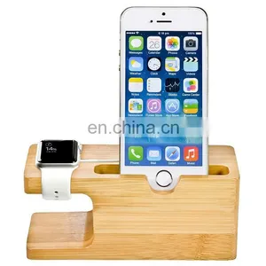 Amazon Hot Sell Multifunctional Universal Kitchen Holder Mount for Your Mobile Cell Phone Pedestal Stand Wood Desk Table thumbnail-2