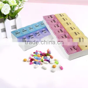 Hot ! 14 Days Portable Plastic Pill Box, 2 Week Pill Box thumbnail-3