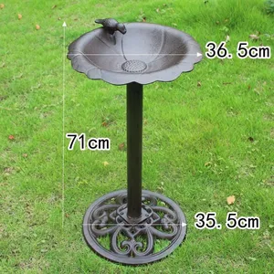 Cast Iron Standing Bird Bath Bird Feeder High Pole Bird Food Bath thumbnail-2