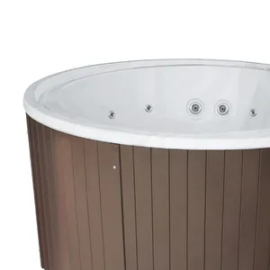 Round Modern Design Free Standing Outdoor Hydrotherapy Massage SPA Bath Hot Tub Acrylic Whirlpool Massage Bathtub thumbnail-2