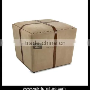 OT-094 Popular UK Style Fabric Square Ottoman Design thumbnail-1