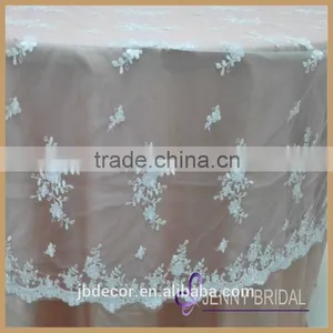 TL002R2(4) Cheap Wedding White Embroidery Lace Overlay Tablecloths thumbnail-5