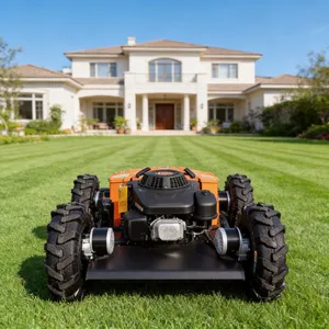 Remote Control Lawn Mower Robotic Lawnmower RC Mower 550mm Cut 6km/h Speed Zero Turn for Greenhouse Pathway thumbnail-1