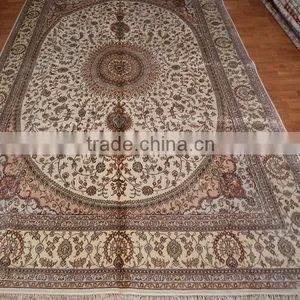 Chinese Handwoven Cotton and Silk Carpet Turkish Carpet Prayer Mat 8x10 ft thumbnail-6