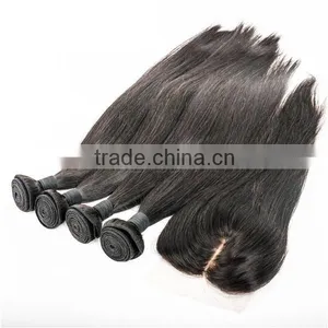 Tangle Free, Full Cuticle 2 Years Use Time Cheap Mongolian Straight Hair Weave With Silk Top Closure thumbnail-4