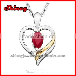 Fashion AAA Cubic Zirconia Paved Micro Paving Heart Necklace for MOM Gold Necklace thumbnail-1