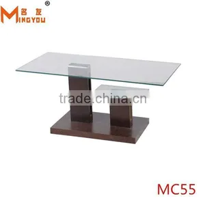 European Hot Selling Top Glass Wooden Bases Cofee Table /coffee Table Set thumbnail-1