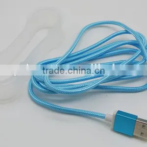 High Quality Micro USB Tough Flat Nylon Braided USB Data Sync Charger Cable For Android thumbnail-2