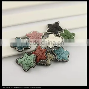 LFD-0099B Wholesale Mixed Color Volcanic Lava Stone Pave Rhinestone Crystal Loose Spacer Bead For Jewelry Making Bracelet thumbnail-3