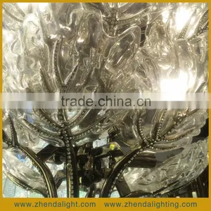 2016 Newest Decorative Art Hand Blown Glass LED Maple Leaf Chandelier Pendent Light thumbnail-5