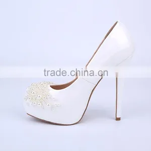 Wedding Shoes Sky-high Round Toe Platform Girl High Heels Women Pumps Shoes thumbnail-4