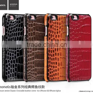 Classic Crocodile Leather Rubber Case for IPhone 6Plus HOCO Real Leather Cover Platinum Series Shell for IPhone 6s Plus MT-5810 thumbnail-1