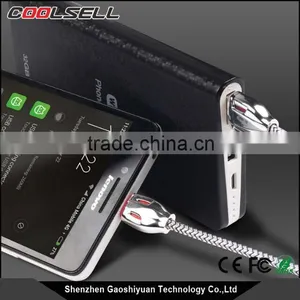 Newest Snake Laser Nylon Braided USB Charging Cable for Iphone and Micro Quality Choice thumbnail-5