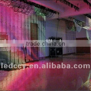 ShenZhen Creking P12 Outdoor Mesh Led Screen/Full Color Gird Led Decoration Wall Screen/curtain Led Display thumbnail-1